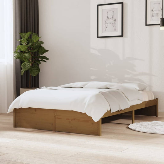 vidaXL Bed Frame without Mattress Honey Brown Solid Wood 120x190 cm