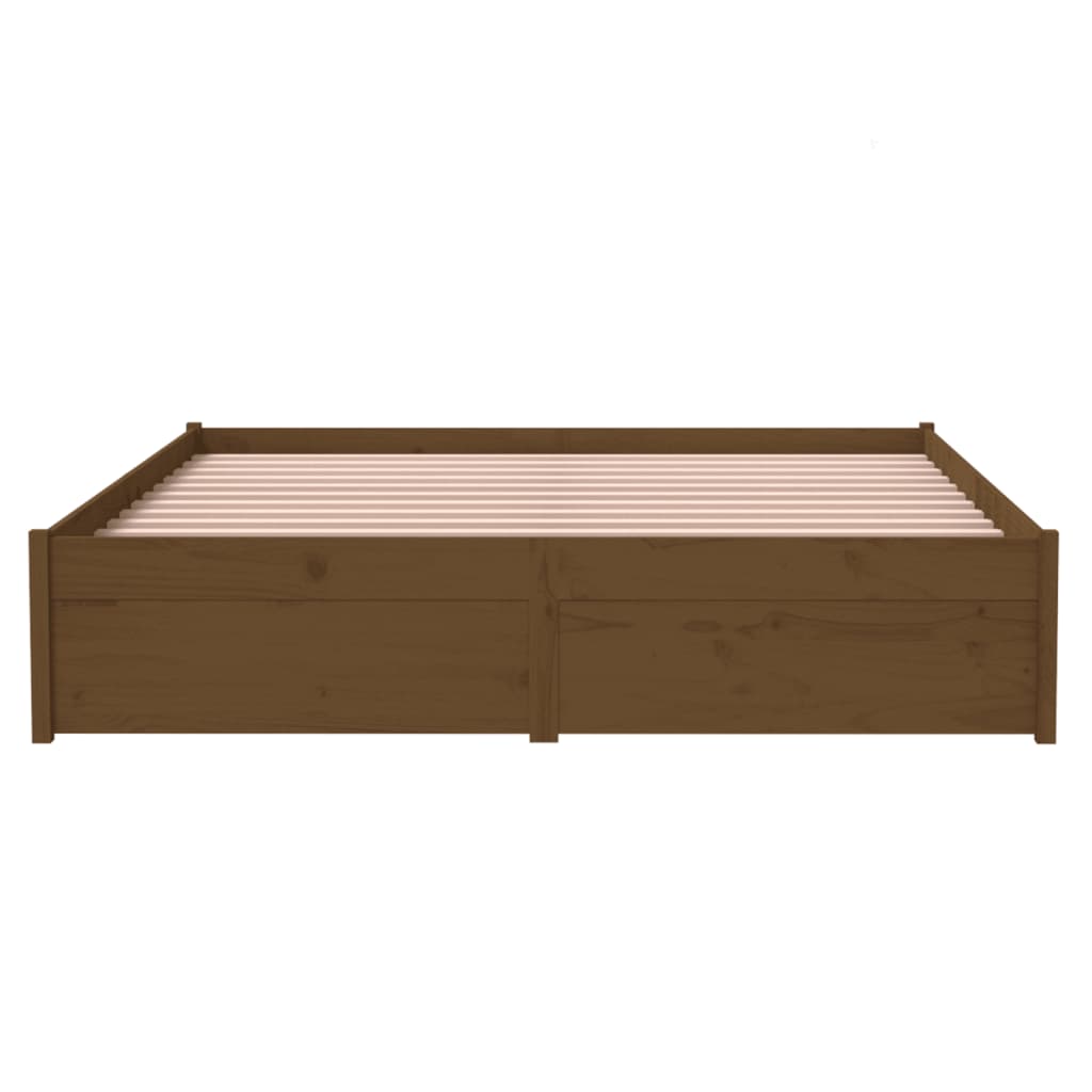vidaXL Bed Frame without Mattress Honey Brown Solid Wood 140x190 cm