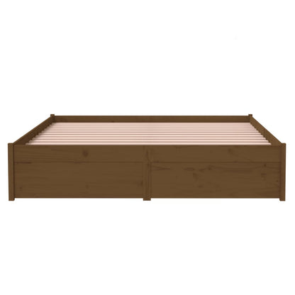 vidaXL Bed Frame without Mattress Honey Brown Solid Wood 140x190 cm
