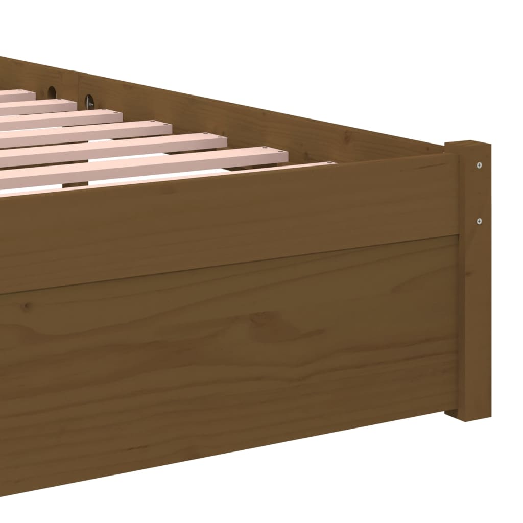 vidaXL Bed Frame without Mattress Honey Brown Solid Wood 90x200 cm