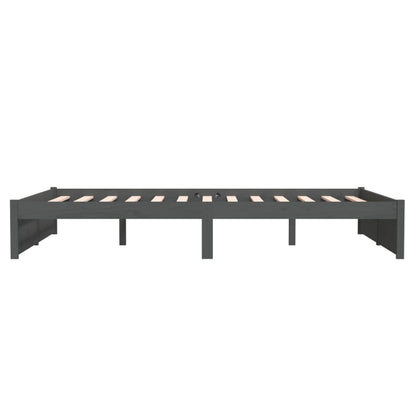 vidaXL Bed Frame without Mattress Grey Solid Wood 140x200 cm