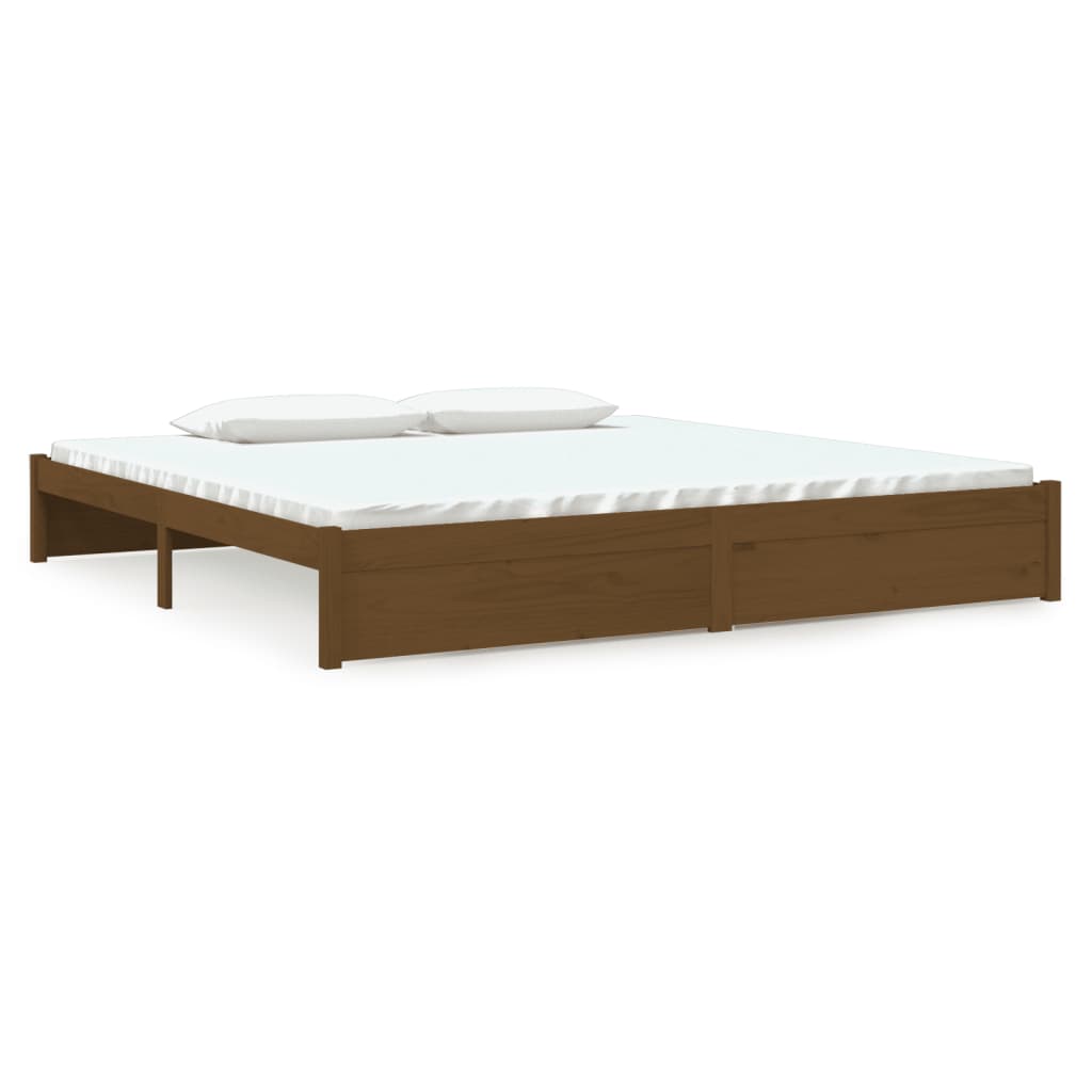 vidaXL Bed Frame without Mattress Honey Brown Solid Wood 200x200 cm