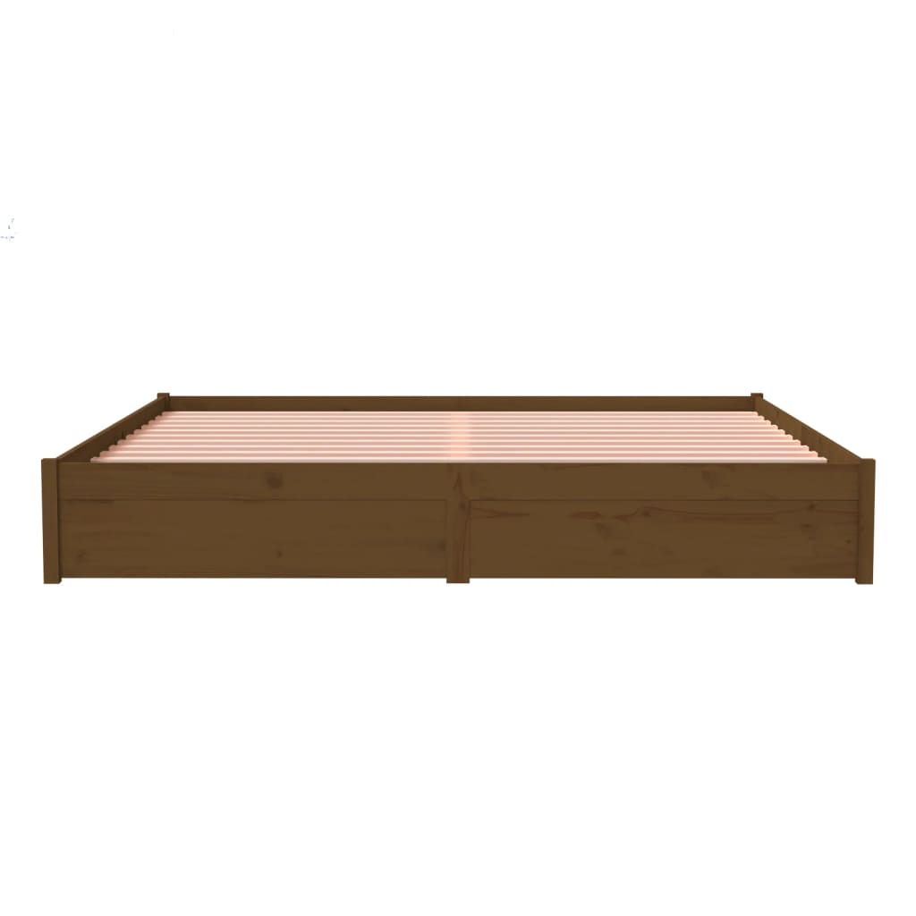 vidaXL Bed Frame without Mattress Honey Brown Solid Wood 200x200 cm