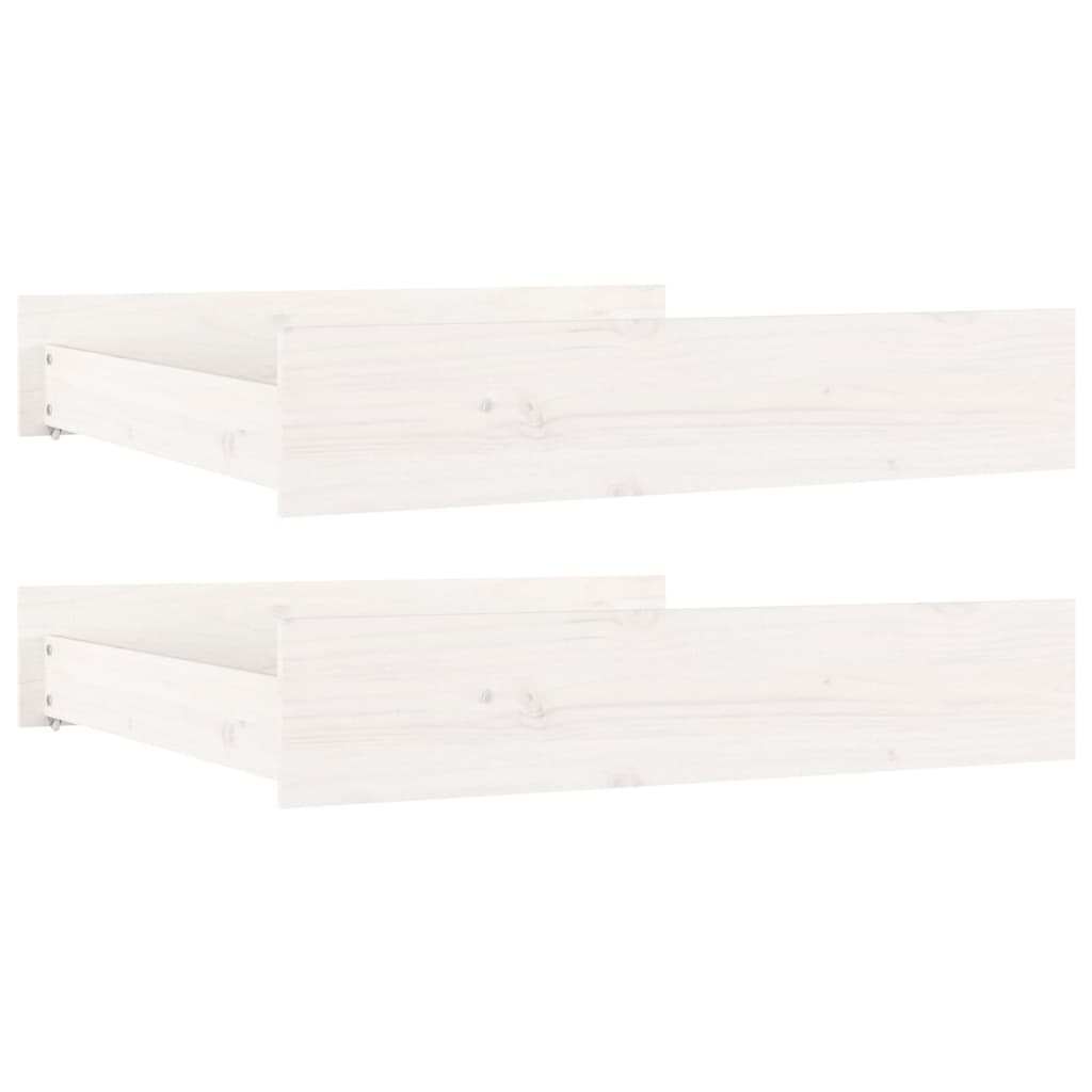 vidaXL Bed Drawers 2 pcs White Solid Wood Pine