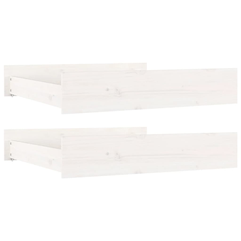 vidaXL Bed Drawers 2 pcs White Solid Wood Pine