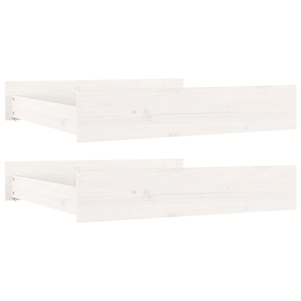 vidaXL Bed Drawers 2 pcs White Solid Wood Pine