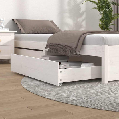 vidaXL Bed Drawers 2 pcs White Solid Wood Pine