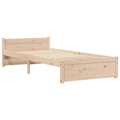 vidaXL Bed Frame without Mattress Solid Wood 75x190 cm Small Single