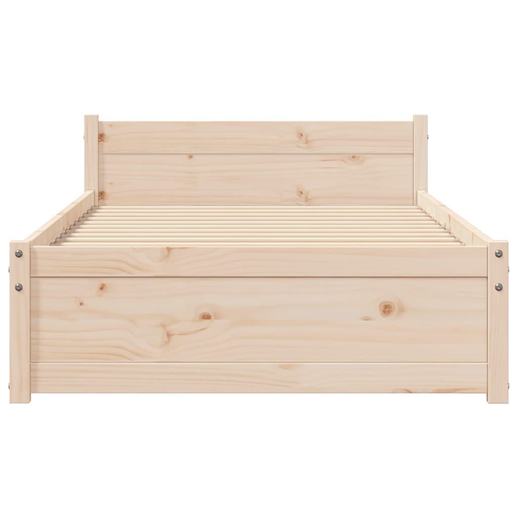 vidaXL Bed Frame without Mattress Solid Wood 75x190 cm Small Single