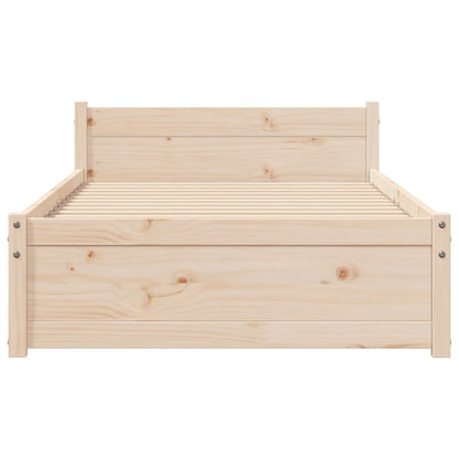 vidaXL Bed Frame without Mattress Solid Wood 75x190 cm Small Single