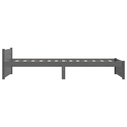 vidaXL Bed Frame without Mattress Grey Solid Wood 75x190 cm Small Single