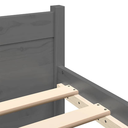 vidaXL Bed Frame without Mattress Grey Solid Wood 75x190 cm Small Single