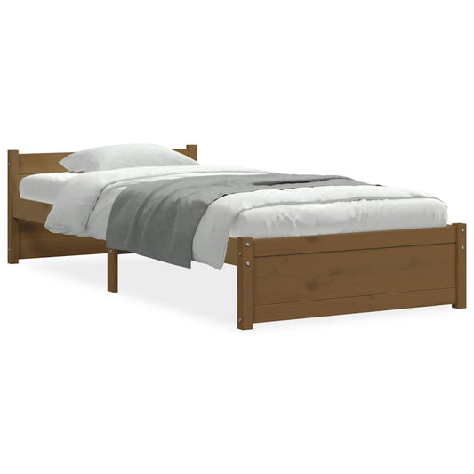 vidaXL Bed Frame without Mattress Honey Brown Solid Wood 75x190 cm