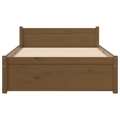 vidaXL Bed Frame without Mattress Honey Brown Solid Wood 75x190 cm Small Single