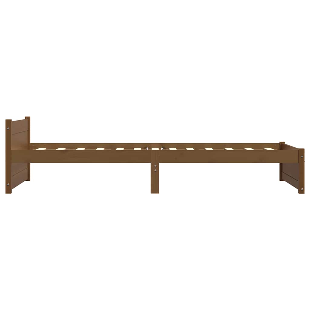 vidaXL Bed Frame without Mattress Honey Brown Solid Wood 75x190 cm Small Single
