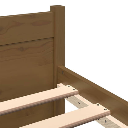 vidaXL Bed Frame without Mattress Honey Brown Solid Wood 75x190 cm Small Single