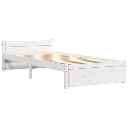 vidaXL Bed Frame without Mattress White Solid Wood 90x190 cm Single
