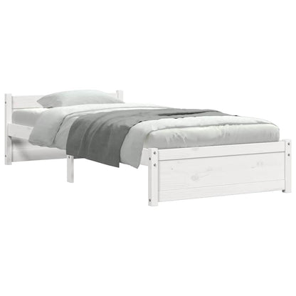 vidaXL Bed Frame without Mattress White Solid Wood 90x190 cm Single