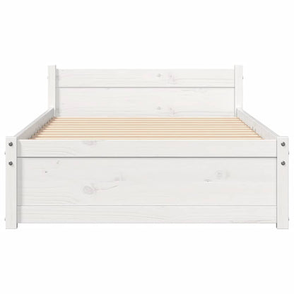 vidaXL Bed Frame without Mattress White Solid Wood 90x190 cm Single
