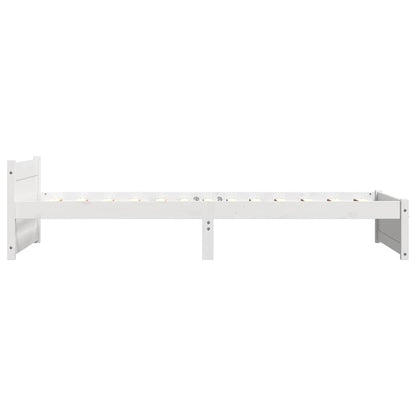 vidaXL Bed Frame without Mattress White Solid Wood 90x190 cm Single
