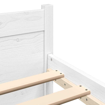 vidaXL Bed Frame without Mattress White Solid Wood 90x190 cm Single