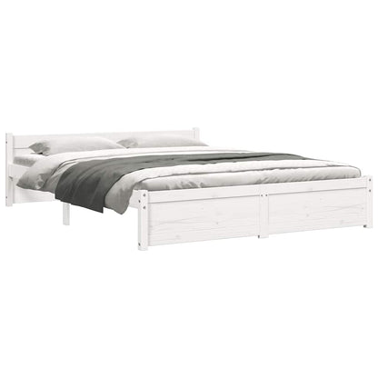 vidaXL Bed Frame without Mattress White Solid Wood 135x190 cm Double