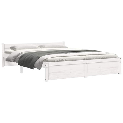 vidaXL Bed Frame without Mattress White Solid Wood 140x190 cm