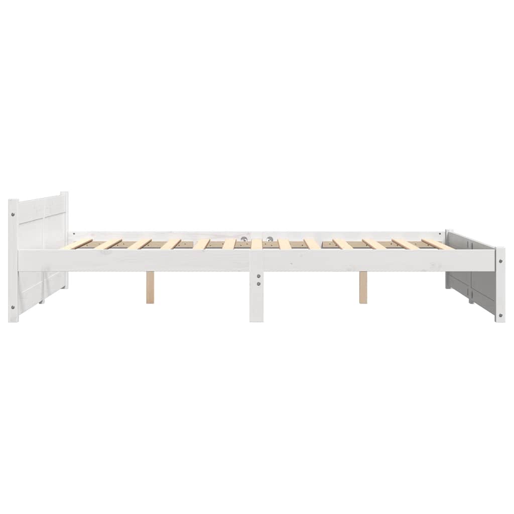 vidaXL Bed Frame without Mattress White Solid Wood 140x190 cm