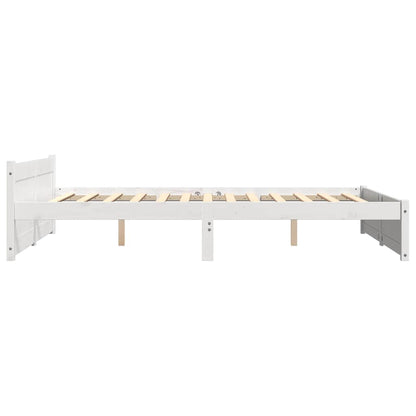 vidaXL Bed Frame without Mattress White Solid Wood 140x190 cm