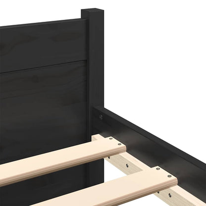 vidaXL Bed Frame without Mattress Black Solid Wood 90x200 cm