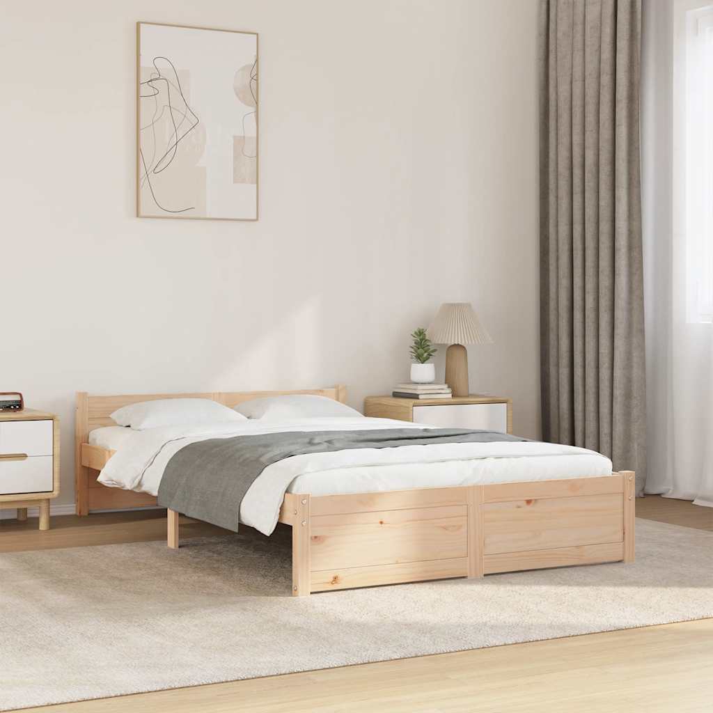 vidaXL Bed Frame without Mattress Solid Wood 120x200 cm