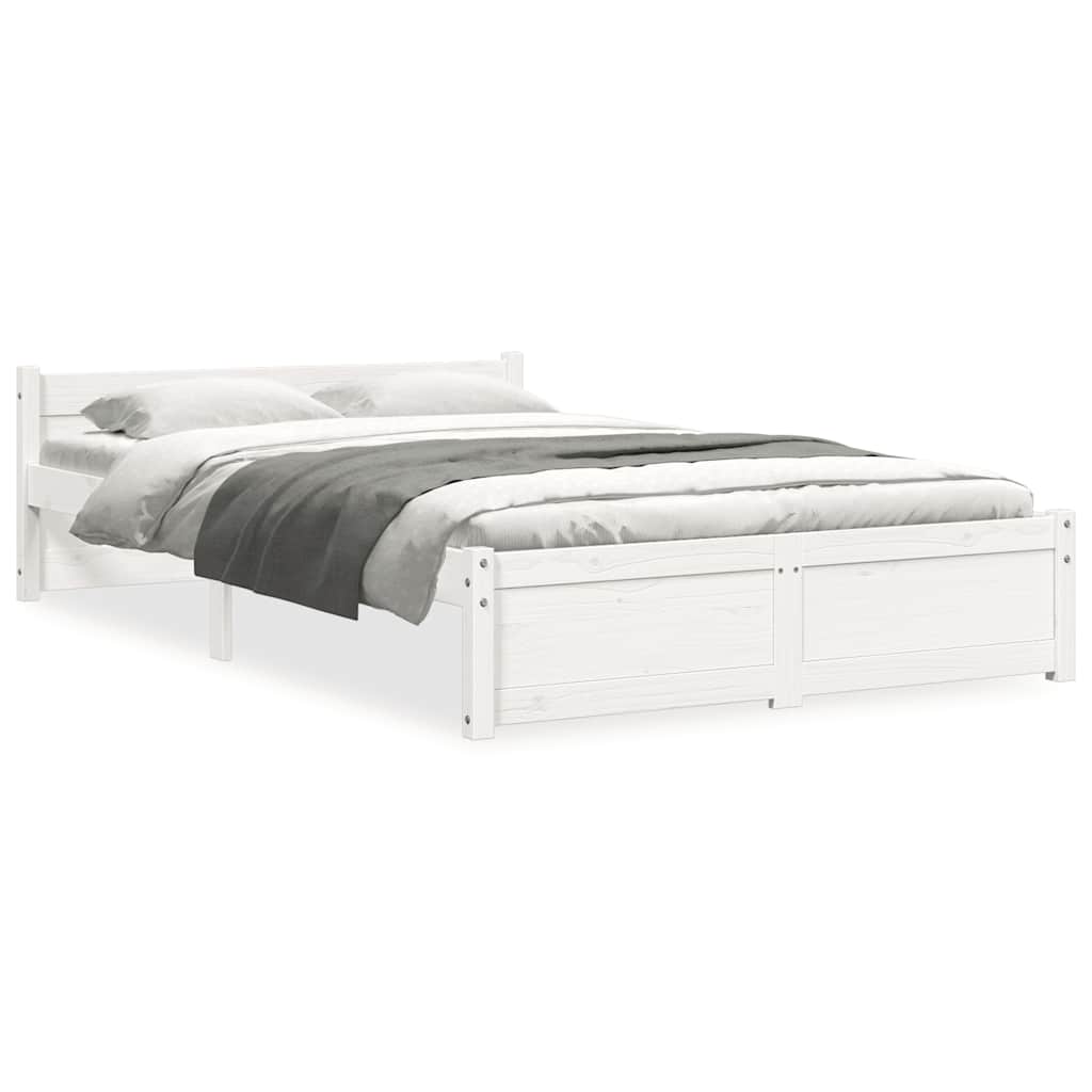 vidaXL Bed Frame without Mattress White Solid Wood 120x200 cm