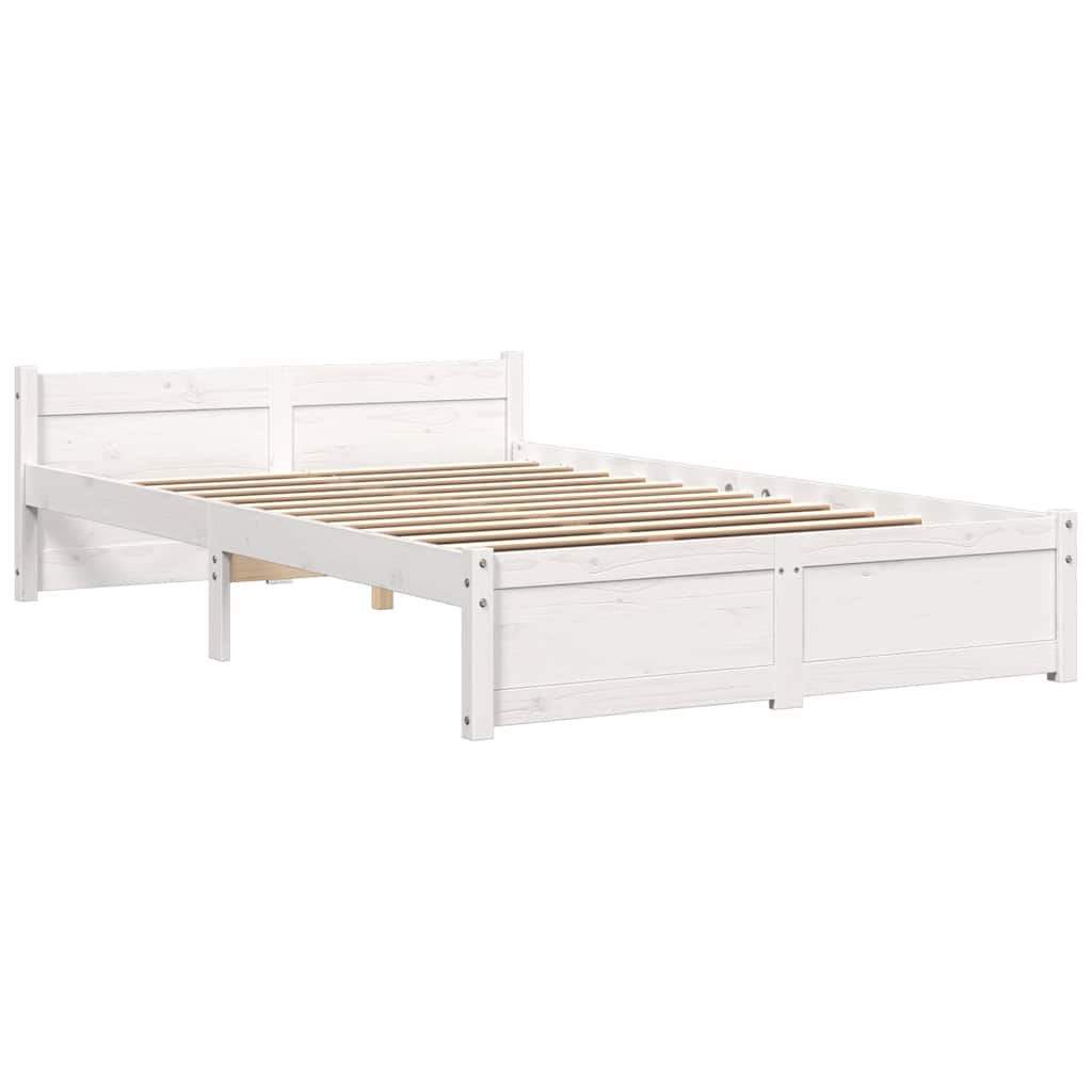 vidaXL Bed Frame without Mattress White Solid Wood 120x200 cm