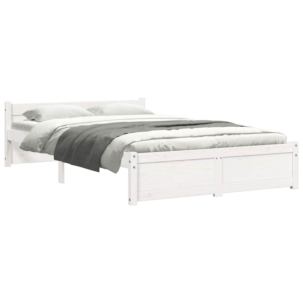 vidaXL Bed Frame without Mattress White Solid Wood 120x200 cm