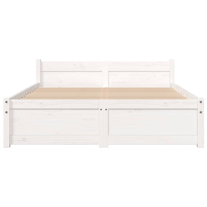 vidaXL Bed Frame without Mattress White Solid Wood 120x200 cm