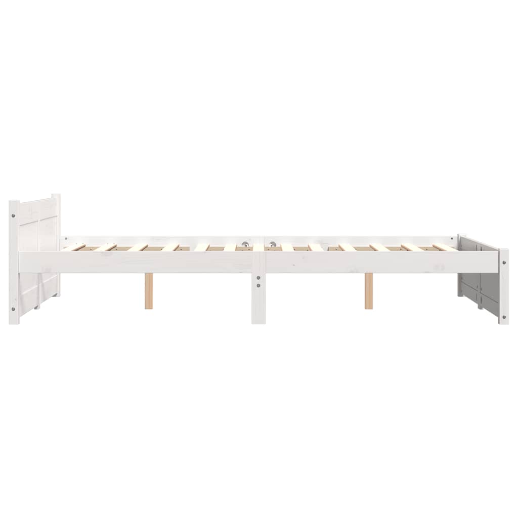 vidaXL Bed Frame without Mattress White Solid Wood 120x200 cm
