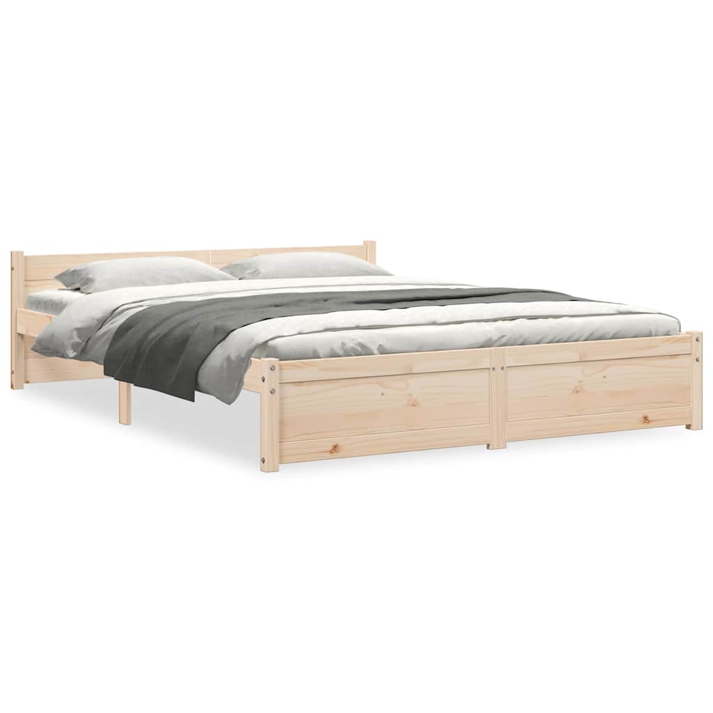 vidaXL Bed Frame without Mattress Solid Wood 140x200 cm