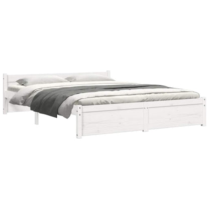 vidaXL Bed Frame without Mattress White Solid Wood 140x200 cm