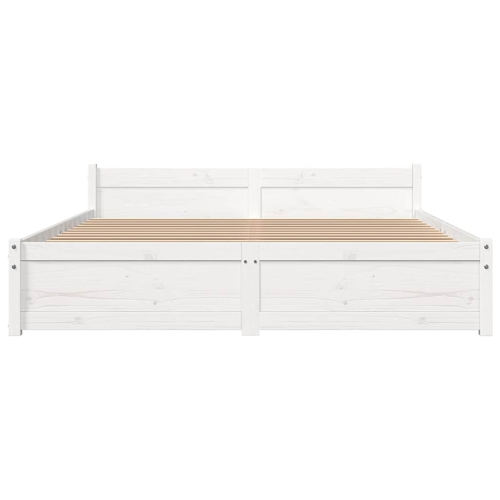 vidaXL Bed Frame without Mattress White Solid Wood 140x200 cm