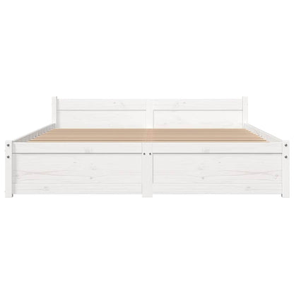 vidaXL Bed Frame without Mattress White Solid Wood 140x200 cm
