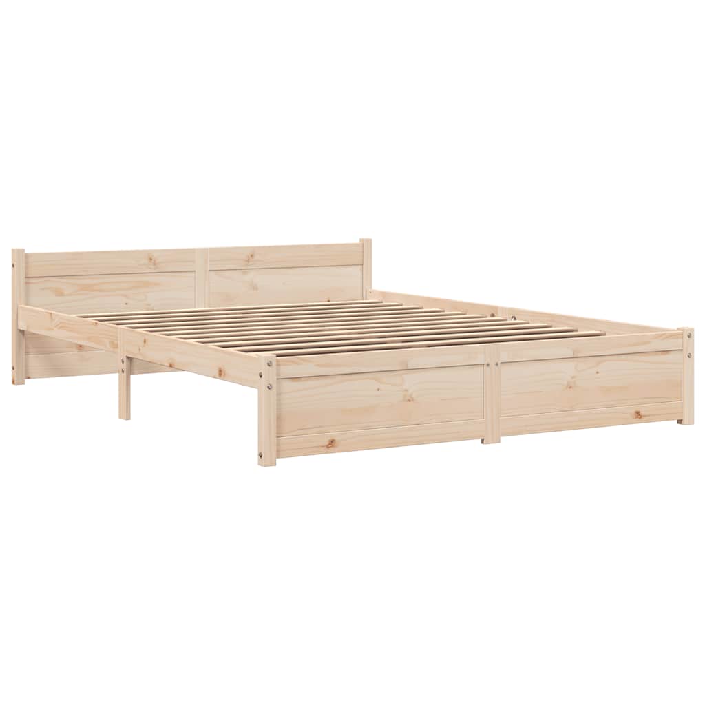 vidaXL Bed Frame without Mattress Solid Wood 150x200 cm King Size