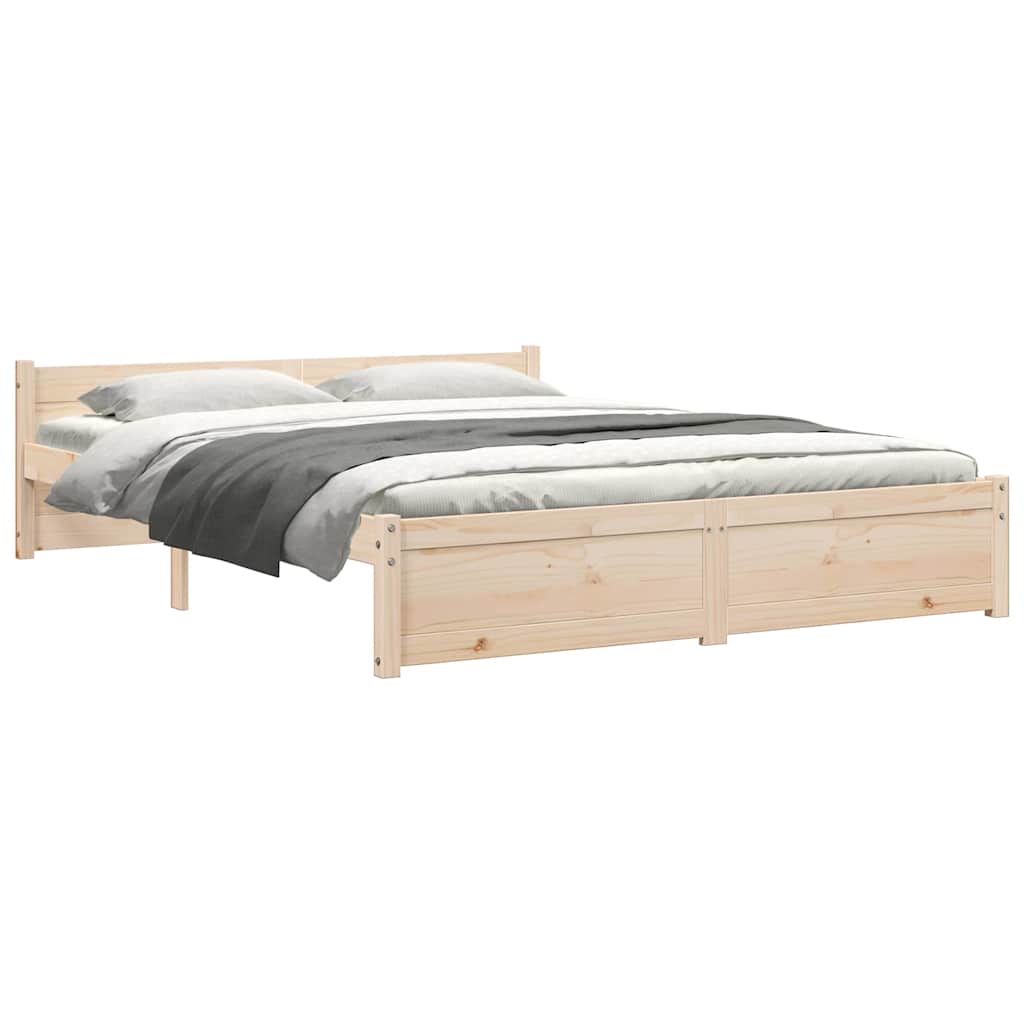 vidaXL Bed Frame without Mattress Solid Wood 150x200 cm King Size