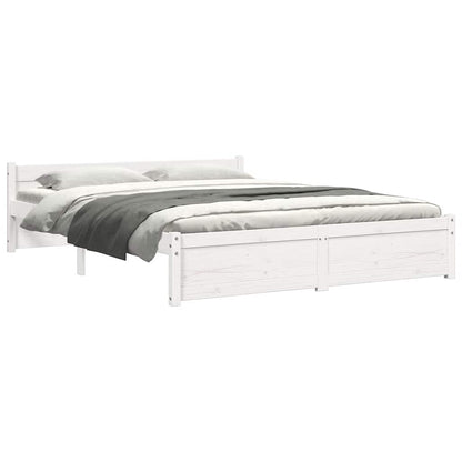 vidaXL Bed Frame without Mattress White Solid Wood 150x200 cm King Size