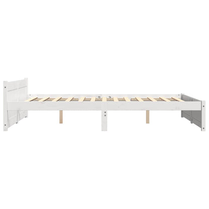 vidaXL Bed Frame without Mattress White Solid Wood 150x200 cm King Size