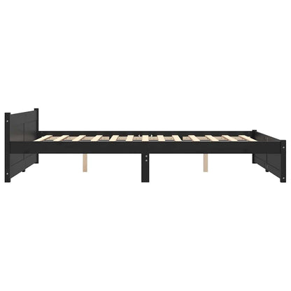vidaXL Bed Frame without Mattress Black Solid Wood 150x200 cm King Size