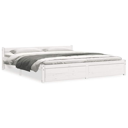 vidaXL Bed Frame without Mattress White Solid Wood 180x200 cm