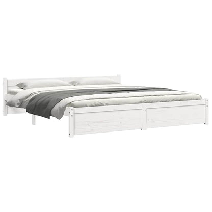 vidaXL Bed Frame without Mattress White Solid Wood 180x200 cm