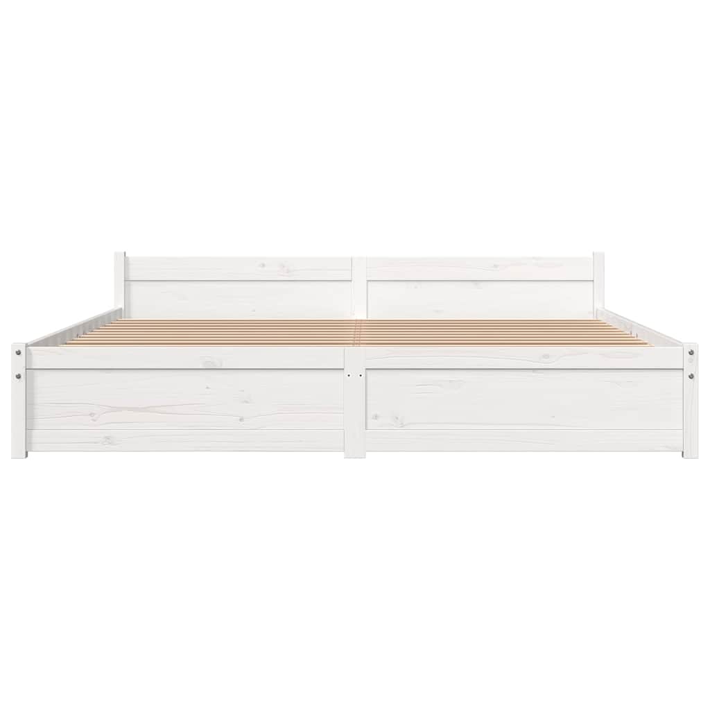 vidaXL Bed Frame without Mattress White Solid Wood 180x200 cm
