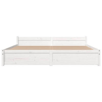 vidaXL Bed Frame without Mattress White Solid Wood 180x200 cm