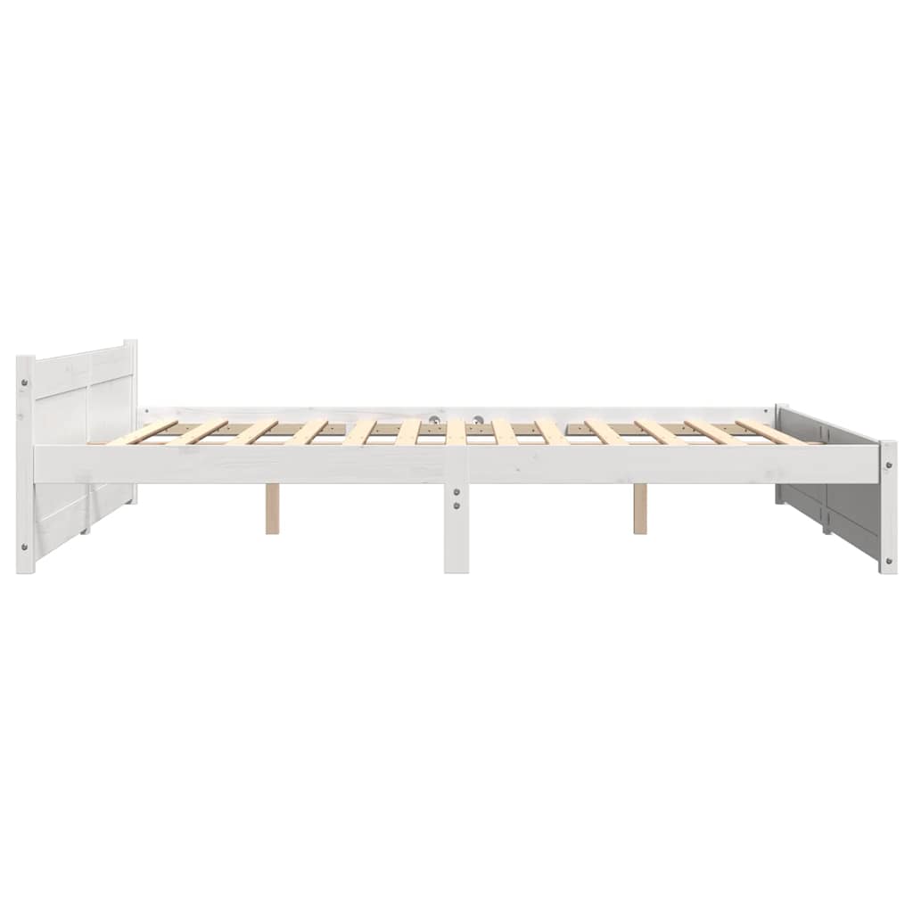 vidaXL Bed Frame without Mattress White Solid Wood 180x200 cm